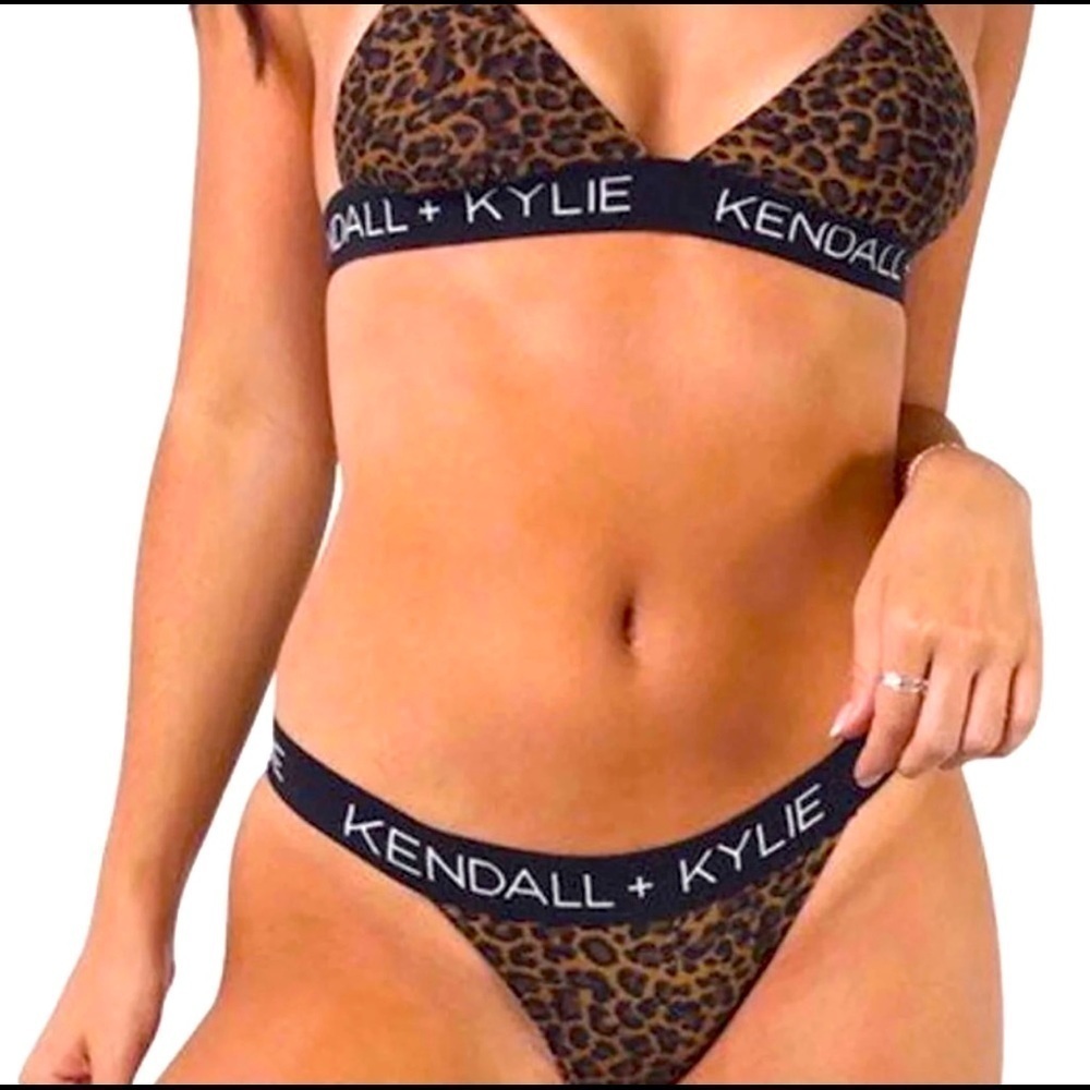 NWT Kendall + Kylie Leopard Swim Bikini size XL